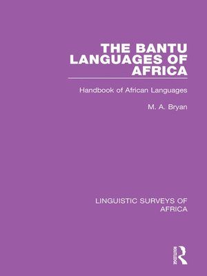 cover image of The Bantu Languages of Africa